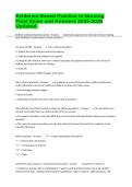 Evidence-Based Practice in Nursing Final Exam and Answers 2025-2026 Updated&period;