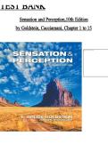 Test Bank for Sensation and Perception&comma; 10th Edition by E&period; Bruce Goldstein &vert; Complete Questions & Answers