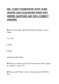 DELL CLIENT FOUNDATIONS STUDY GUIDE UPDATED 2026 EXAM REVIEW PAPER WITH VERIFIED QUESTIONS AND 100&percnt; CORRECT ANSWERS