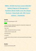 NR605 &sol; NR 605 Final Exam &lpar;Latest 2026&sol;2027 Update&rpar; Diagnosis & Management in Psychiatric-Mental Health across the Lifespan Practicum &vert; Study Guide with 100&percnt; Correct solutions &ndash; Chamberlain&period;