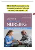 TEST BANK For Craven & Hirnle's Fundamentals of Nursing&colon; Concepts and Competencies for Practice&comma; 10th Edition by Christine Henshaw&comma; Renee Rassilyer&comma; Verified Chapters 1 - 43&comma; Complete Newest Version