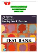 Abnormal Psychology 18th Edition Test Bank by Jill M&period; Hooley &vert; Verified Questions and Answers