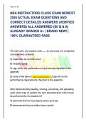 NRA Instructors Class Exam Newest 2026 &vert; Verified Questions and Answers