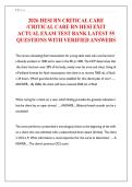 2026 HESI RN CRITICAL CARE  &sol;CRITICAL CARE RN HESI EXIT  ACTUAL EXAM TEST BANK LATEST 55  QUESTIONS WITH VERIFIED ANSWERS