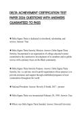 DELTA ACHIEVEMENT CERTIFICATION TEST PAPER 2026 QUESTIONS WITH ANSWERS GUARANTEED TO PASS