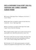 DELTA ACHIEVEMENT EXAM SCRIPT 2026 FULL QUESTIONS AND CORRECT ANSWERS ALREADY PASSED