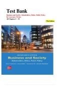 Business & Society 17th Edition Test Bank&colon; Complete Practice Questions & Answers for Stakeholder Ethics&comma; CSR&comma; Sustainability&comma; and Corporate Governance