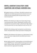 DENTAL ASSISTANT EXAM STUDY GUIDE QUESTIONS AND DETAILED ANSWERS 2026