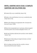 DENTAL ASSISTING MOCK EXAM 3 COMPLETE QUESTIONS AND SOLUTIONS 2026