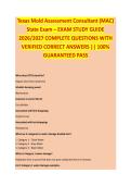 Texas Mold Assessment Consultant Exam &ndash; EXAM STUDY GUIDE 2026&sol;2027 COMPLETE QUESTIONS WITH VERIFIED CORRECT ANSWERS &vert;&vert; 100&percnt; GUARANTEED PASS <NEWEST VERSION>