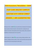 Mold Remediation &ndash; EXAM STUDY GUIDE 2026&sol;2027 COMPLETE QUESTIONS WITH VERIFIED CORRECT ANSWERS &vert;&vert; 100&percnt; GUARANTEED PASS <NEWEST VERSION>