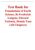 Test Bank for Foundations of Earth Science&comma; 8e Frederick Lutgens&comma; Edward Tarbuck&comma; Dennis Tasa &lpar;All Chapters&rpar;