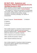 NC BLET 2025 - Explosives and Hazardous Material Emergencies Q & As &lpar;Verified Answers&rpar; 2026