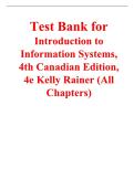 Test Bank for Introduction to Information Systems&comma; 4th Canadian Edition&comma; 4e Kelly Rainer &lpar;All Chapters&rpar;