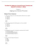 Test Bank for Aging as a Social Process Canada and Beyond 7e Andrew V&period; Wister