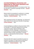 Counterintelligence Awareness and Reporting for DoD Exam Questions and Answers &lpar;Latest 2026&rpar;&period;