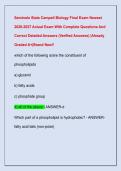 Seminole State Campell Biology Final Exam Newest  2026-2027 Actual Exam With Complete Questions And  Correct Detailed Answers &lpar;Verified Answers&rpar; &vert;Already  Graded A&plus;&vert;Brand New&excl;&excl;