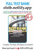  test bank for essentials of modern business statistics with microsoft excel 7th edition anderson full chapter  complete newest solution