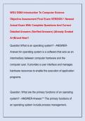 WGU D684 Introduction To Computer Science  Objective Assessment Final Exam VERSION 1 Newest  Actual Exam With Complete Questions And Correct  Detailed Answers &lpar;Verified Answers&rpar; &vert;Already Graded  A&plus;&vert;Brand New&excl;&excl;