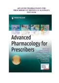ADVANCED PHARMACOLOGY FOR  PRESCRIBERS 1ST EDITION LUU KAYINGO&rsquo;S  TEST BANK  complete newest solution 