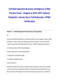 Certified Specialist Business Intelligence &lpar;CSBI&rpar; Practice Exam - Aligned to 2026-2027 Industry Standards &vert; Answer Key & Full Rationales &vert; HFMA Certification