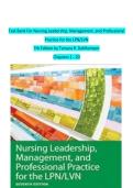 Test Bank for Nursing Leadership&comma; Management&comma; and Professional Practice for the LPN&sol;LVN &lpar;7th Edition&rpar; by Tamara R&period; Dahlkemper &vert; All Chapters &vert; Verified Q&A &vert; Graded A&plus;