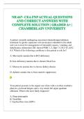 NR 667- CEA FNP ACTUAL QUESTIONS AND CORRECT ANSWERS WITH COMPLETE SOLUTION &vert; GRADED A&plus; &vert; CHAMBERLAIN UNIVERSITY