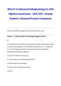 WGU D115 Advanced Pathophysiology for APN Objective Assessment - 2026-2027 &vert; Already Graded A &vert; Advanced Practice Competency