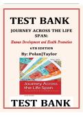 Test Bank&colon; Journey Across The Life Span&colon; Human Development and Health  Promotion&comma; 6th Edition Polan 