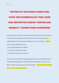 THE ROLE OF THE SCHOOL NURSE CASE  STUDY HESI PHARMACOLOGY FINAL EXAM  2026 NEW EDITION ALREADY VERIFIED AND  GRADED A&plus;&period; HIGHEST MARK GUARANTEED