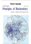 TEST BANK- Lehninger&Tab; Principles of Biochemistry SIXTH EDITION David L&period; Nelson I Michael M&period; Cox &lpar;All Chapters Covered&rpar; &lpar;Graded A&plus;&rpar;