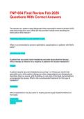 FNP-654 Final Review Feb 2026 Questions With Correct Answers