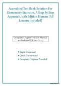 Test Bank for Elementary Statistics&comma; A Step By Step Approach&comma; 10th Edition Bluman&vert; ISBN&colon;9781259755330&vert; &lpar;All Chapters included &comma;Chapter 1-14&rpar; Latest Updated Version GRADED A&plus;