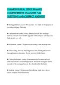 CHAMPIONS REAL ESTATE FINANCE COMPREHENSIVE EXAM 2026 FULL QUESTIONS AND CORRECT ANSWERS