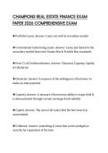 CHAMPIONS REAL ESTATE FINANCE EXAM PAPER 2026 COMPREHENSIVE EXAM