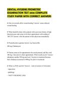 DENTAL HYGIENE PROMETRIC EXAMINATION TEST 2026 COMPLETE STUDY PAPER WITH CORRECT ANSWERS