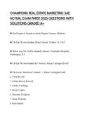 CHAMPIONS REAL ESTATE MARKETING SAE ACTUAL EXAM PAPER 2026 QUESTIONS WITH SOLUTIONS GRADED A&plus;