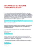LEIK FNP Exam Questions With Correct Marking Scheme