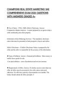 CHAMPIONS REAL ESTATE MARKETING SAE COMPREHENSIVE EXAM 2026 QUESTIONS WITH ANSWERS GRADED A&plus;