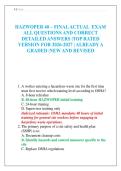HAZWOPER 40 &ndash; FINAL ACTUAL EXAM ALL QUESTIONS AND CORRECT DETAILED ANSWERS &vert;TOP RATED VERSION FOR 2026-2027 &vert; ALREADY A GRADED &vert;NEW AND REVISED
