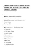 CHAMPIONS REAL ESTATE MARKETING SAE EXAM SCRIPT 2026 FULL QUESTIONS AND CORRECT ANSWERS