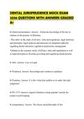 DENTAL JURISPRUDENCE MOCK EXAM 2026 QUESTIONS WITH ANSWERS GRADED A&plus;
