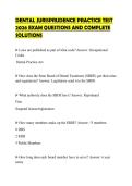 DENTAL JURISPRUDENCE PRACTICE TEST 2026 EXAM QUESTIONS AND COMPLETE SOLUTIONS