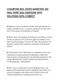 CHAMPIONS REAL ESTATE MARKETING SAE FINAL PAPER 2026 QUESTIONS WITH SOLUTIONS 100&percnt; CORRECT