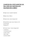 CHAMPIONS REAL ESTATE MARKETING SAE FINAL PAPER 2026 QUESTIONS WITH SOLUTIONS 100&percnt; CORRECT