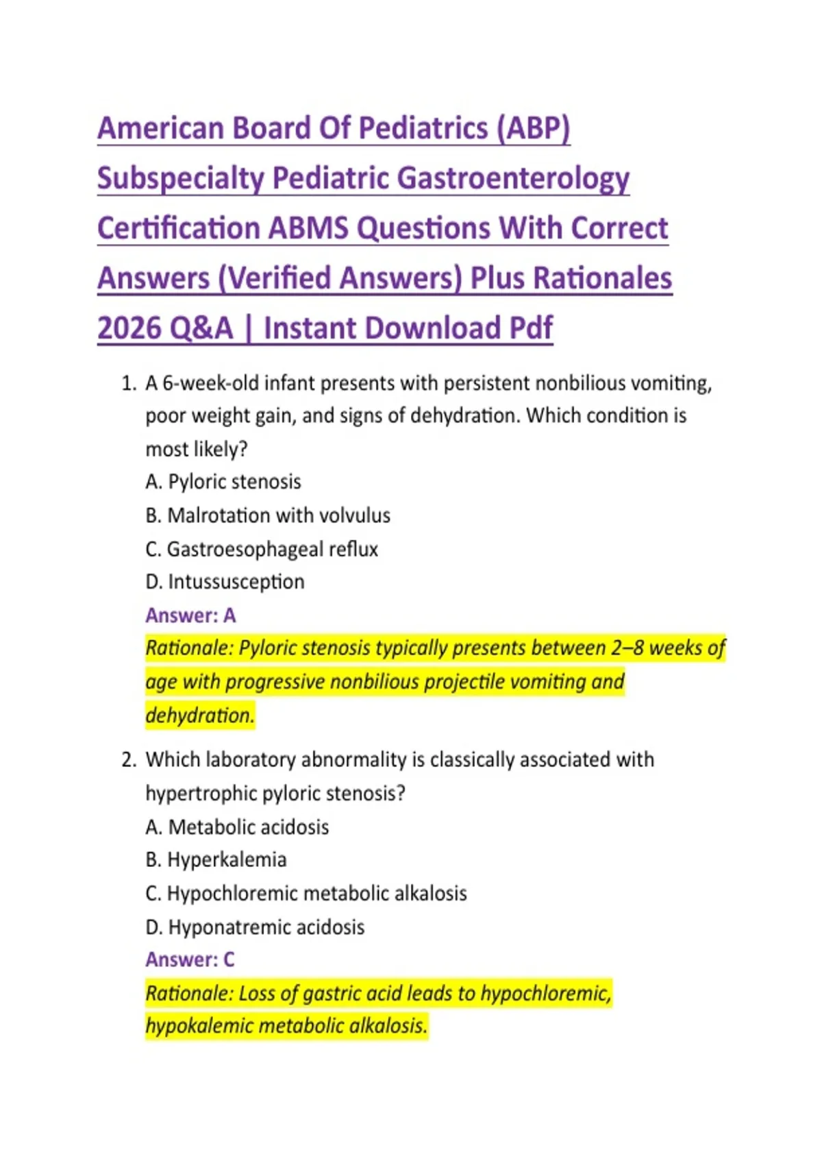 American Board Of Pediatrics (ABP) Subspecialty Pediatric ...