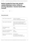 RelOne Certified Pro Exam fully solved & updated 2026&lpar;latest version verified for accuracy&rpar; &lpar;Questions &plus; Answers&rpar; Solved 100&percnt; Correct&excl;&excl;