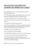 DEP PQS ACTUAL EXAM SCRIPT 2026 QUESTIONS AND ANSWERS 100&percnt; CORRECT