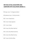 DEP PQS ACTUAL EXAM PAPER 2026 QUESTIONS WITH SOLUTIONS GRADED A&plus;