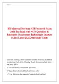 RN Maternal Newborn ATI Proctored Exam  2024 Test Bank with NGN Questions &  Rationales &vert; Assessment Technologies Institute  &lpar;ATI&rpar; &vert; Latest 2025&sol;2026 Study Guide